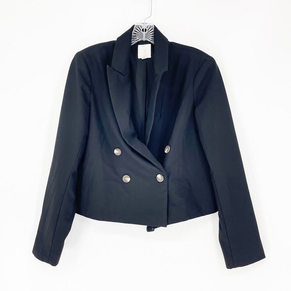 Joie Crop Black gold button Blazer Size Medium